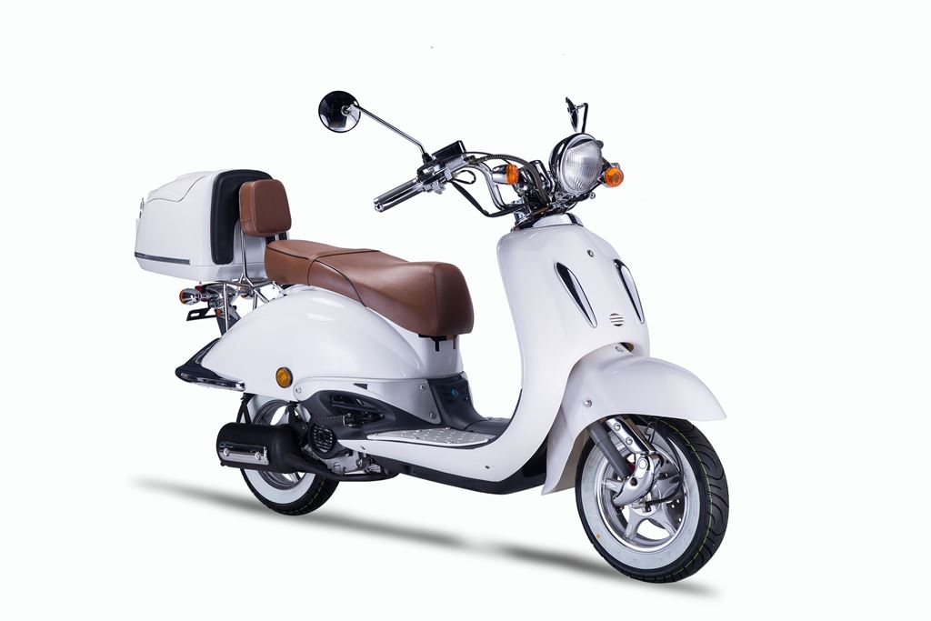 Strada - 50 ccm Euro 5 weiß - Sitzbank Farbe wählbar - Heute bestellen, Vorfreude sichern - Lieferung startet Ende September