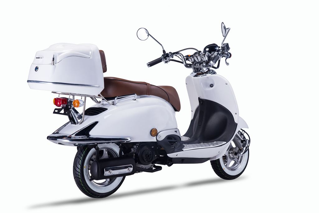 Strada - 50 ccm Euro 5 weiß - Sitzbank Farbe wählbar - Heute bestellen, Vorfreude sichern - Lieferung startet Ende September