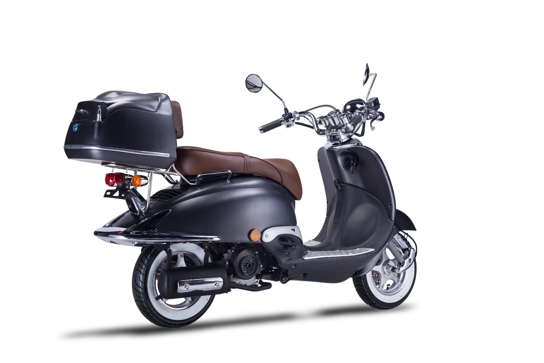 Strada - 50 ccm Euro 5 mattschwarz - Sitzbank braun - Heute bestellen, Vorfreude sichern - Lieferung startet Ende September