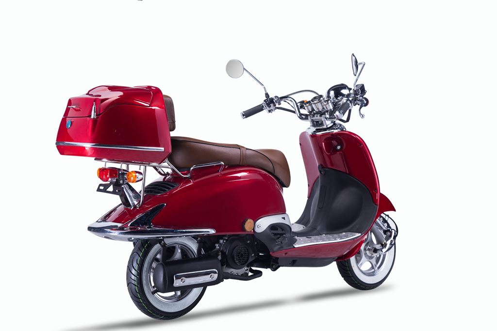 Strada - 50 ccm Euro 5 rot - Sitzbank braun - Heute bestellen, Vorfreude sichern - Lieferung startet Ende September