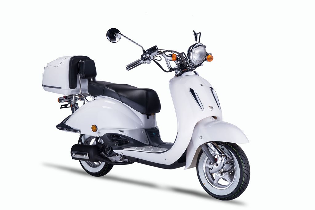Strada - 50 ccm Euro 5 weiß - Sitzbank Farbe wählbar - Heute bestellen, Vorfreude sichern - Lieferung startet Ende September