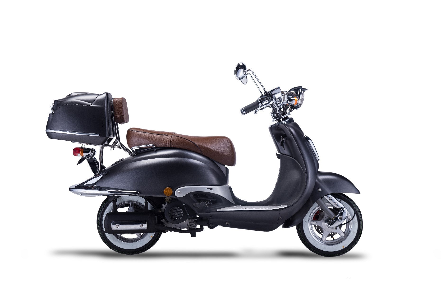 Strada - 125 ccm Euro 5+ mattschwarz - Sitzbank braun - Heute bestellen, Vorfreude sichern - Lieferung startet Ende September