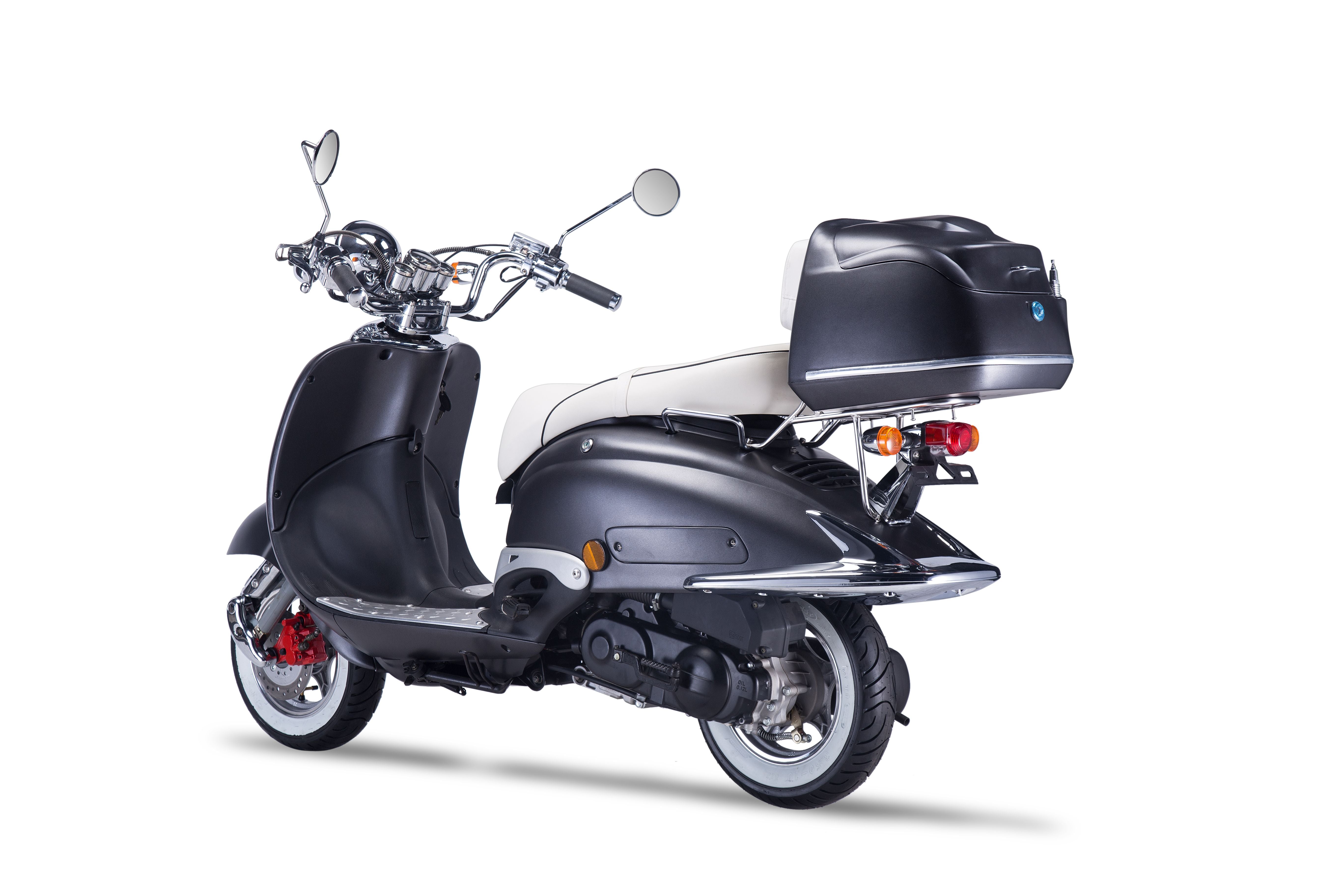 Strada - 125 ccm Euro 5+ mattschwarz - Sitzbank weiß - Heute bestellen, Vorfreude sichern - Lieferung startet Ende September