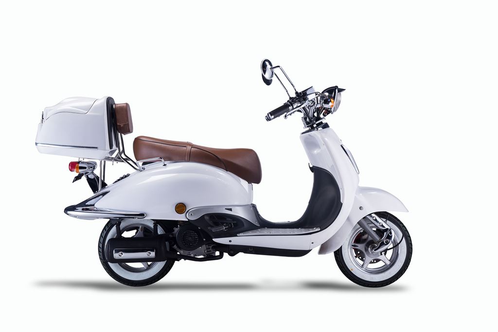 Strada - 125 ccm Euro 5+ weiß - Sitzbank braun - Heute bestellen, Vorfreude sichern - Lieferung startet Ende September