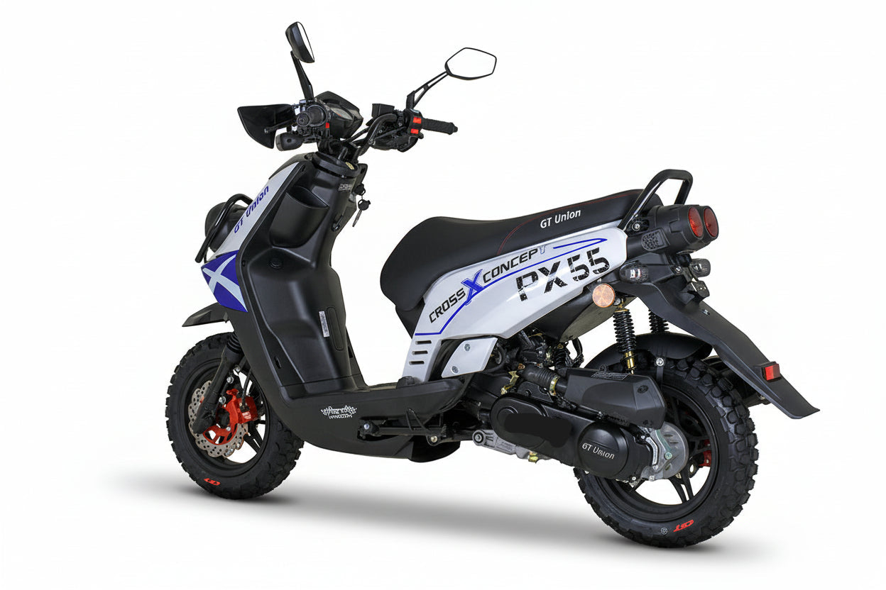 PX55 Cross Concept - 50ccm Euro 5 blau-weiß ab Ende August 2026 wieder verfügbar