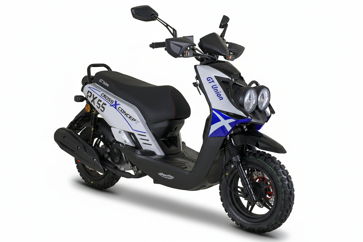 PX55 Cross Concept - 50ccm Euro 5 blau-weiß ab Ende August 2026 wieder verfügbar