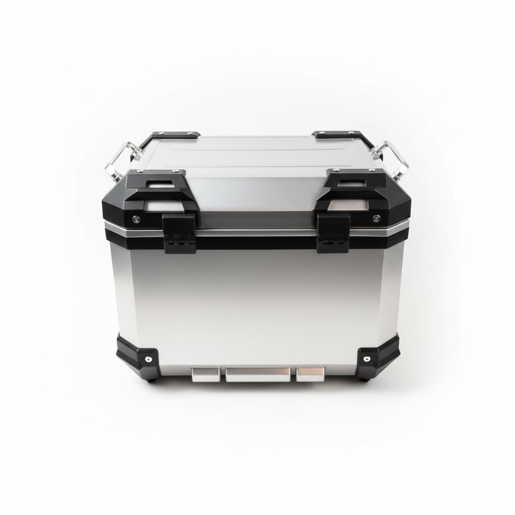 Top Case universal 45 Liter silber - Alu Optik - ABS Kunststoff - Rückenpolster