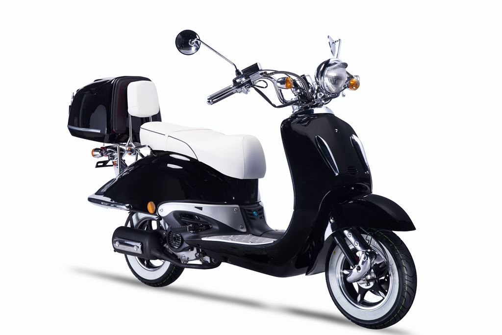 Strada - 50 ccm Euro 5 schwarz - Sitzbank weiß - Heute bestellen, Vorfreude sichern - Lieferung startet Ende September