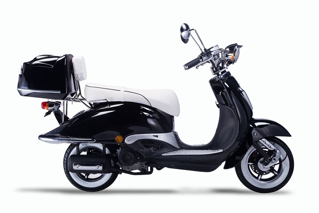 Strada - 50 ccm Euro 5 schwarz - Sitzbank weiß - Heute bestellen, Vorfreude sichern - Lieferung startet Ende September