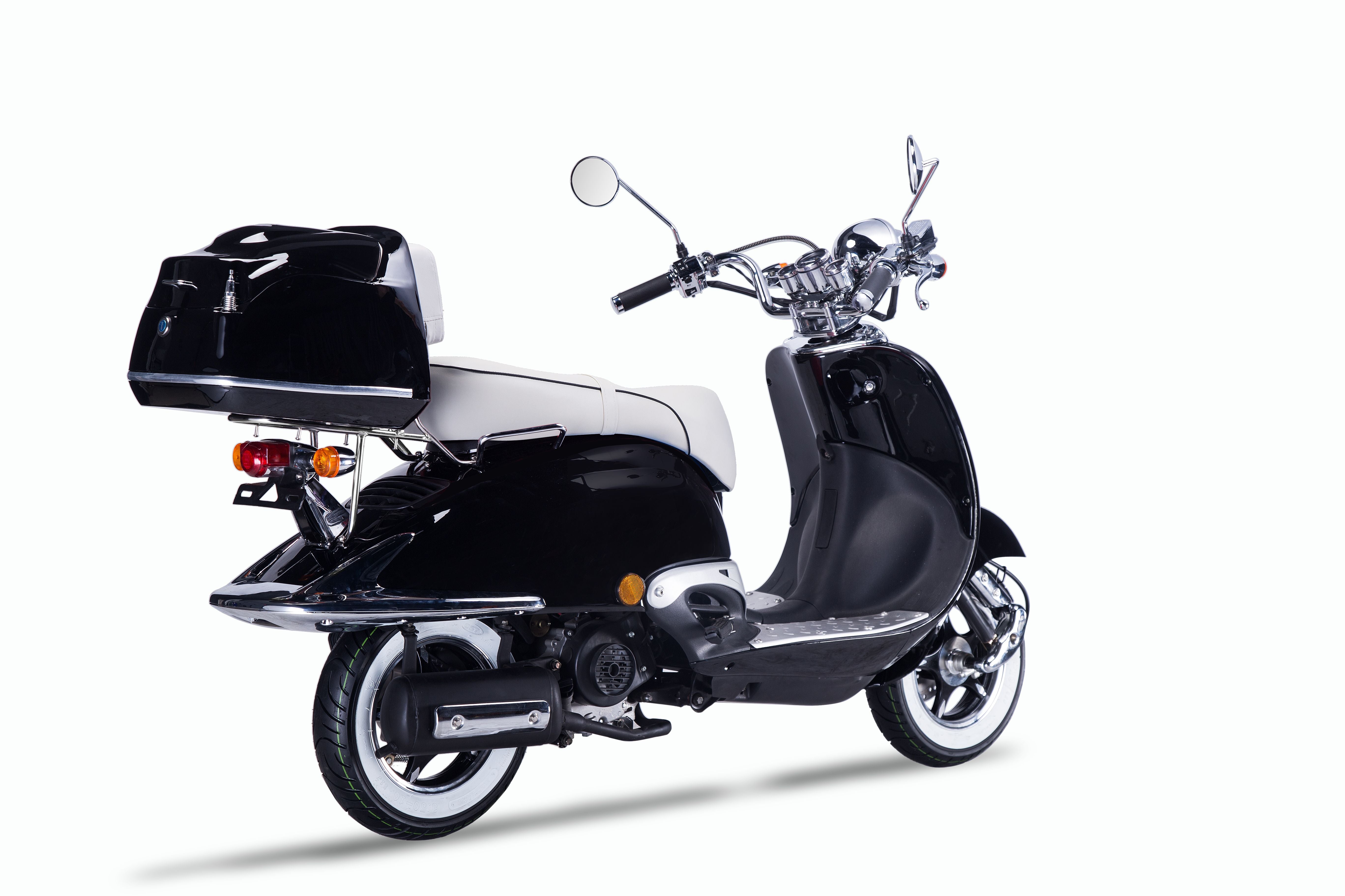 Strada - 50 ccm Euro 5 schwarz - Sitzbank weiß - Heute bestellen, Vorfreude sichern - Lieferung startet Ende September