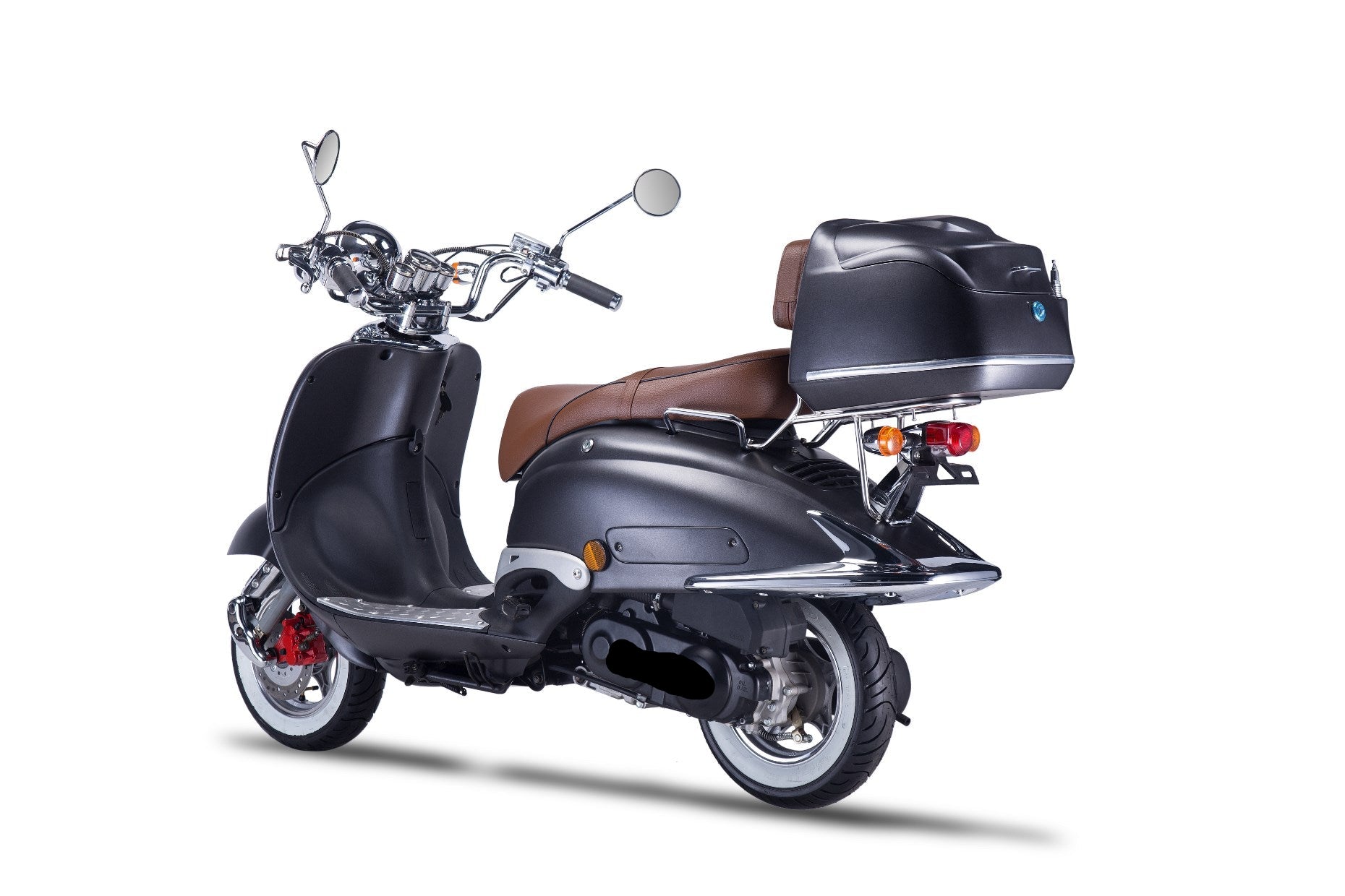 Strada - 50 ccm Euro 5 mattschwarz - Sitzbank braun - Heute bestellen, Vorfreude sichern - Lieferung startet Ende September