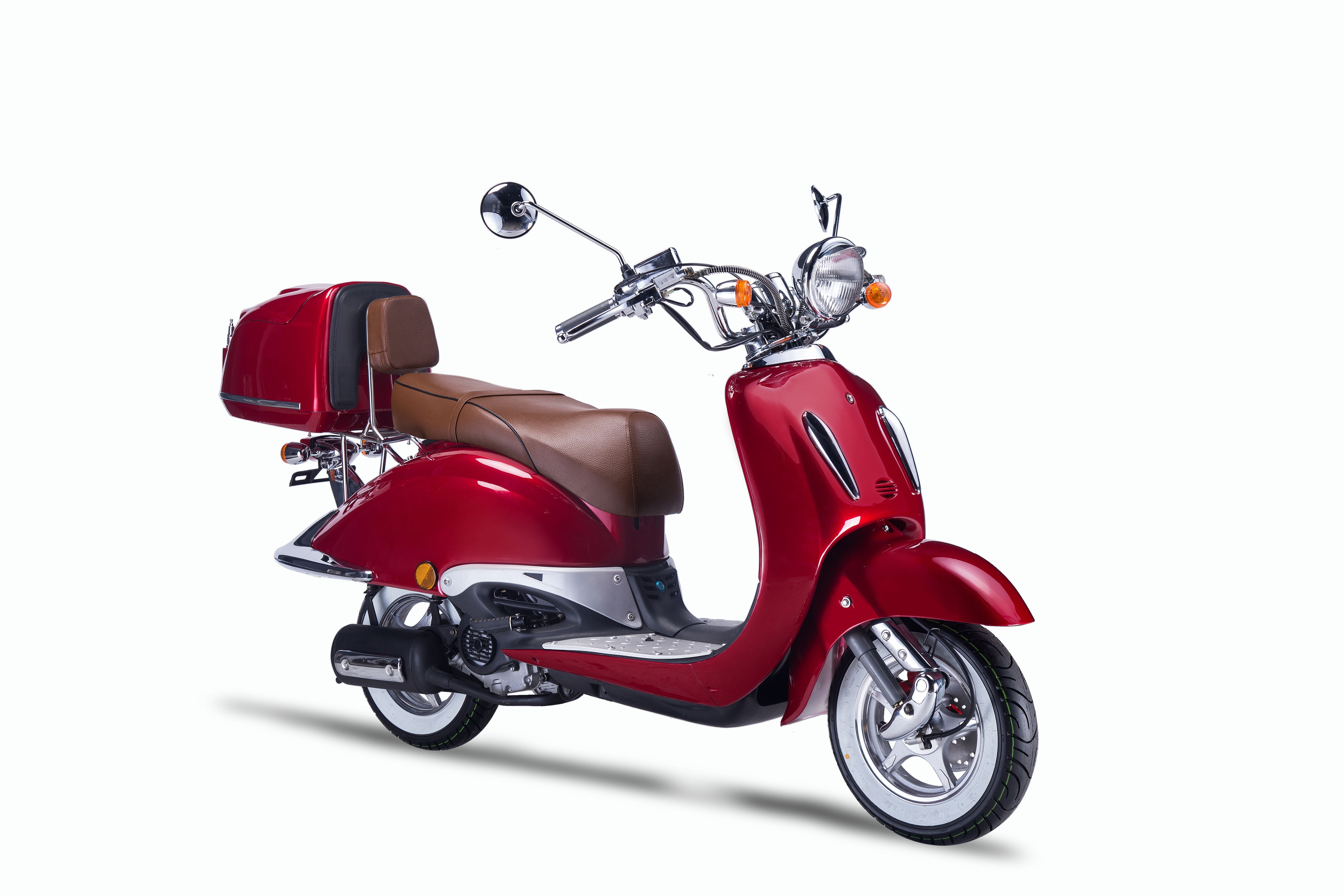 Strada - 50 ccm Euro 5 rot - Sitzbank braun - Heute bestellen, Vorfreude sichern - Lieferung startet Ende September