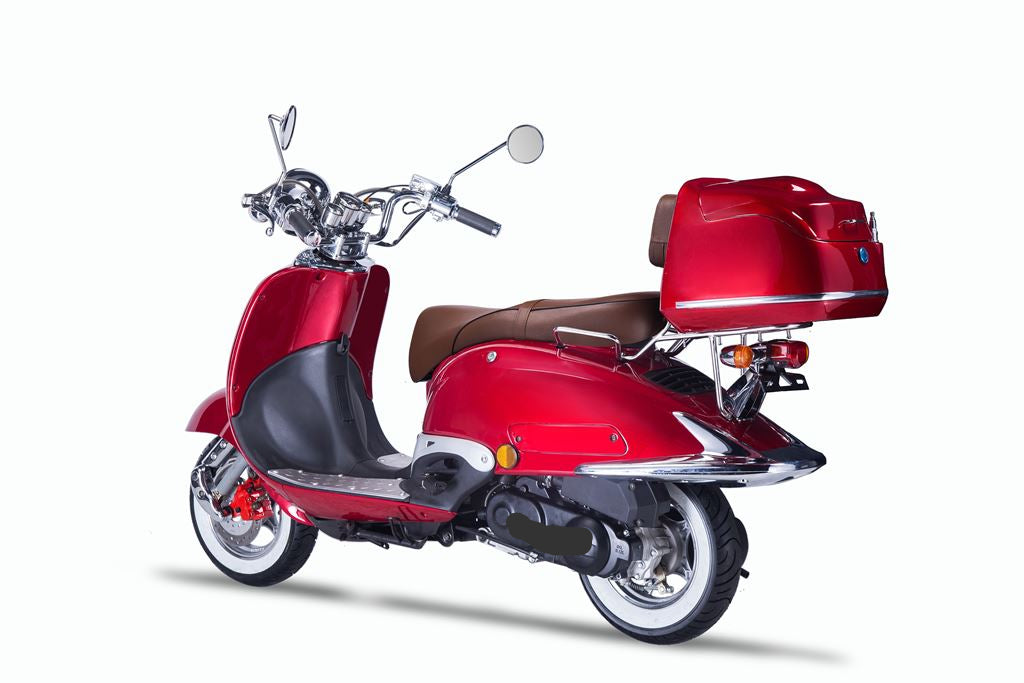 Strada - 50 ccm Euro 5 rot - Sitzbank braun - Heute bestellen, Vorfreude sichern - Lieferung startet Ende September