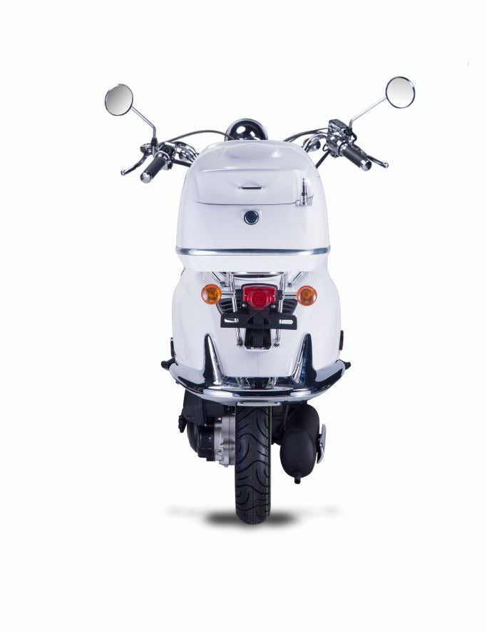 Strada - 50 ccm Euro 5 weiß - Sitzbank  schwarz  - Heute bestellen, Vorfreude sichern - Lieferung startet Ende September