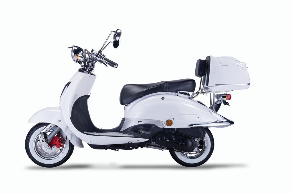 Strada - 50 ccm Euro 5 weiß - Sitzbank  schwarz  - Heute bestellen, Vorfreude sichern - Lieferung startet Ende September