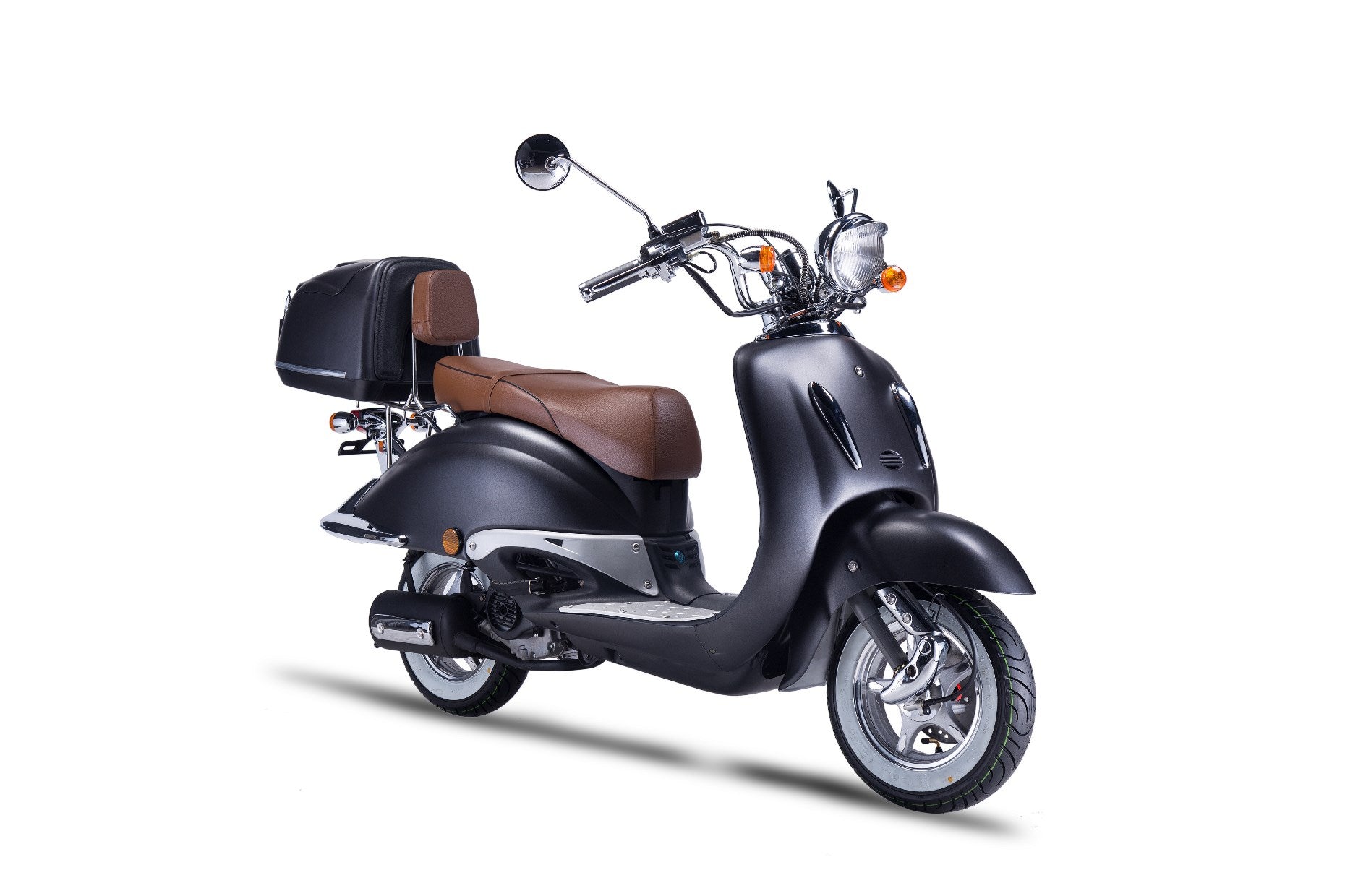 Strada - 125 ccm Euro 5+ mattschwarz - Sitzbank braun  - Heute bestellen, Vorfreude sichern - Lieferung startet Ende September