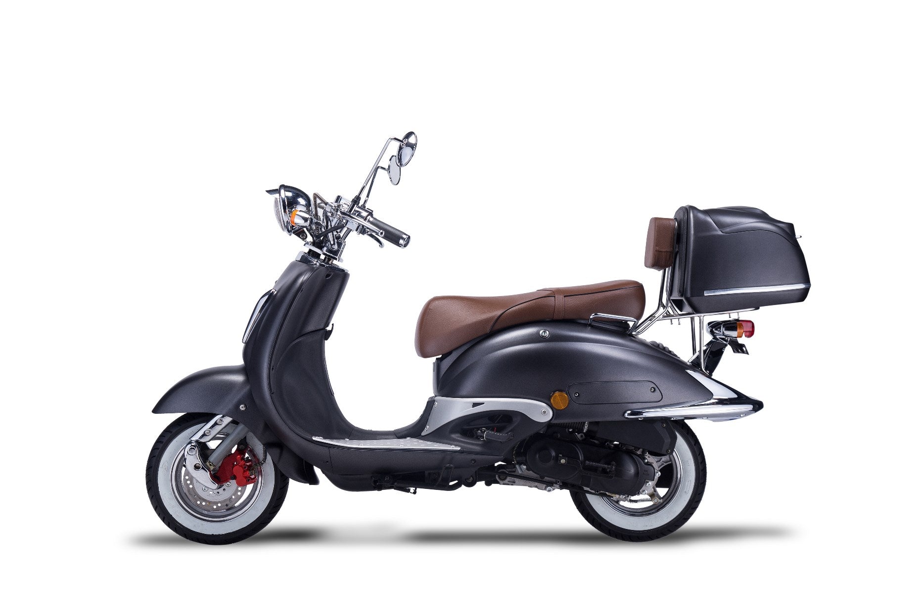 Strada - 125 ccm Euro 5+ mattschwarz - Sitzbank braun  - Heute bestellen, Vorfreude sichern - Lieferung startet Ende September