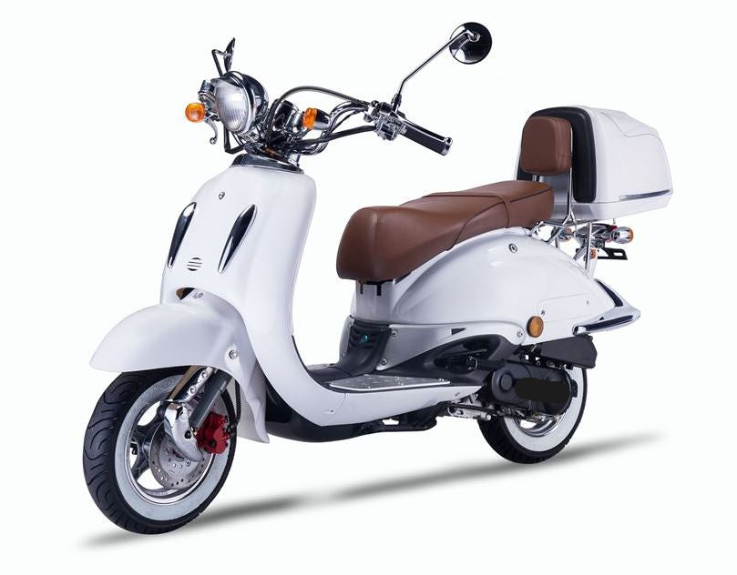 Strada - 125 ccm Euro 5+ weiß - Sitzbank braun - Heute bestellen, Vorfreude sichern - Lieferung startet Ende September