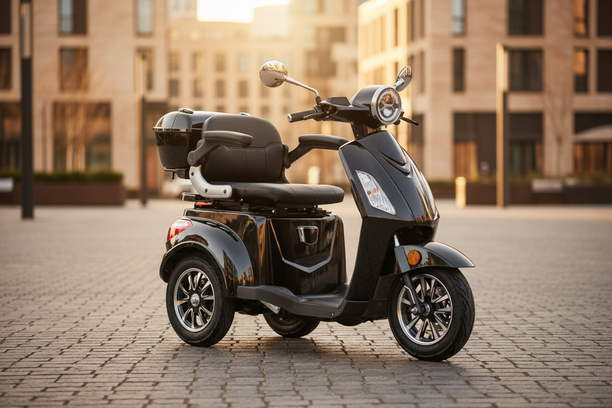 Seniorenmobil AM E-Trike Pro  -  schwarz mit Hardkoffer