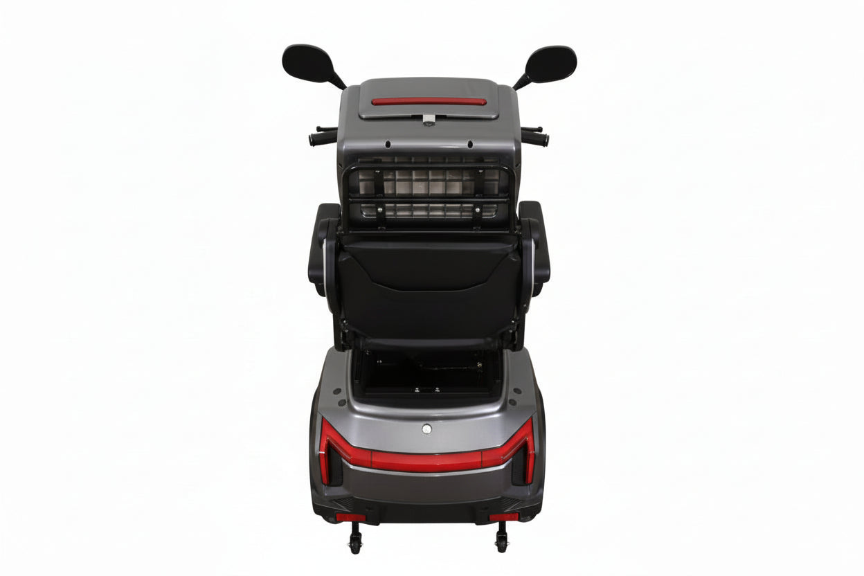Seniorenmobil AM E-Rider 1000, 25 km/h -  grau mit Top Case