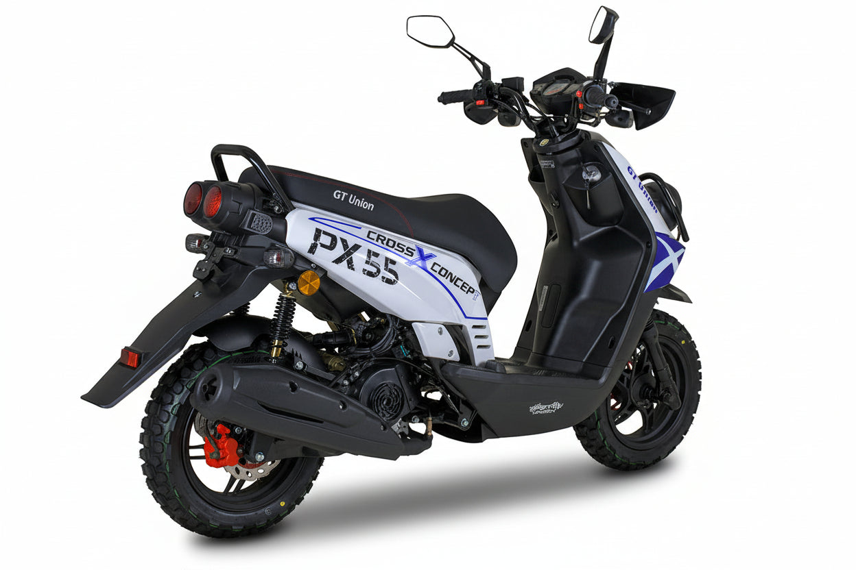 PX55 Cross Concept - 50ccm Euro 5 blau-weiß ab Ende August 2026 wieder verfügbar