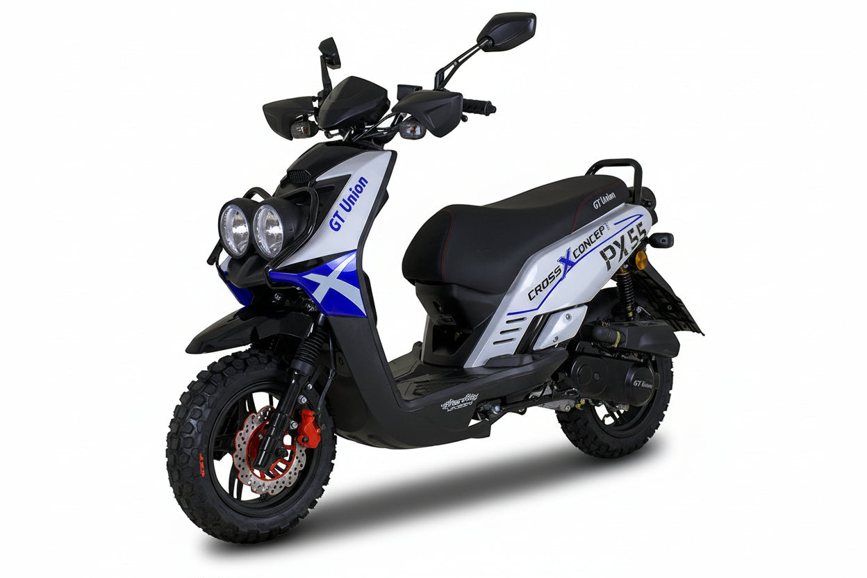 PX55 Cross Concept - 50ccm Euro 5 blau-weiß ab Ende August 2026 wieder verfügbar