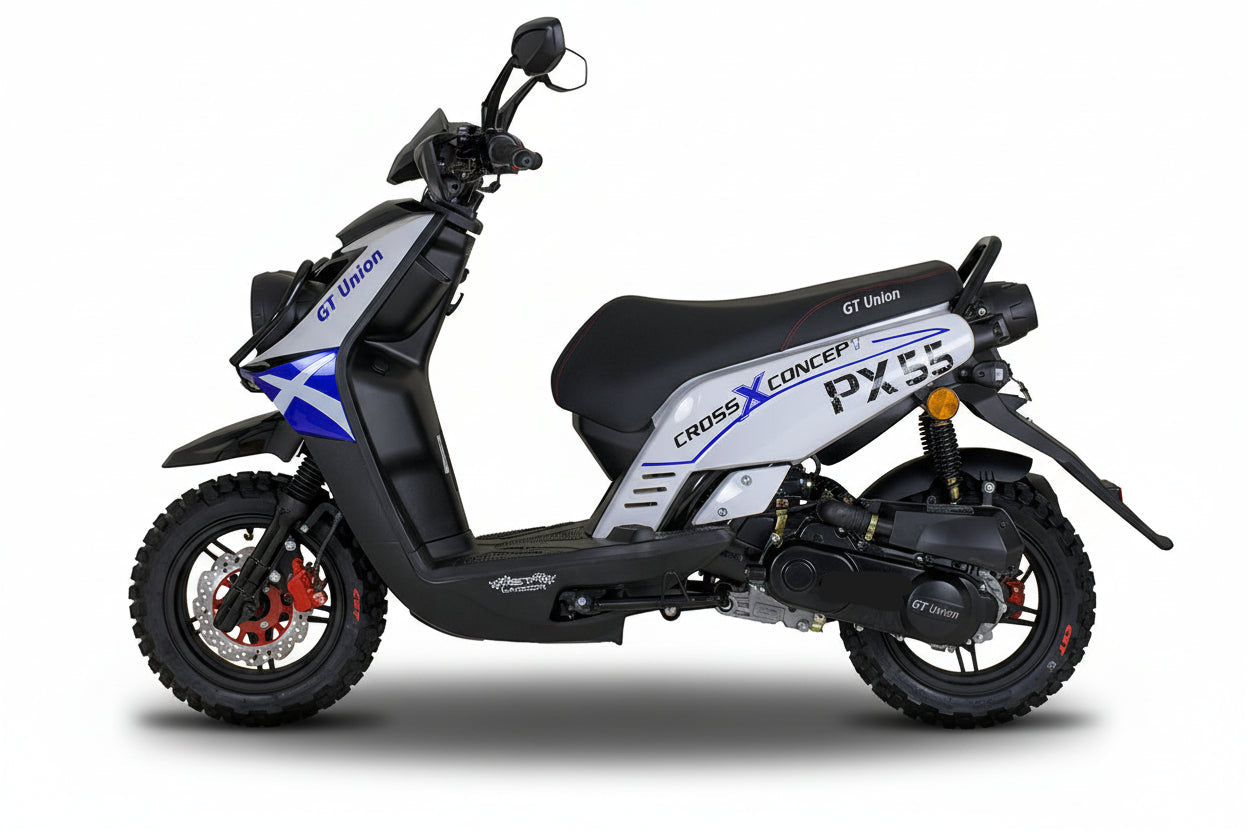 PX55 Cross Concept - 50ccm Euro 5 blau-weiß ab Ende August 2026 wieder verfügbar