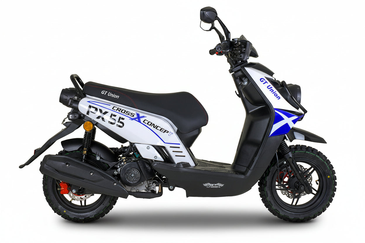 PX55 Cross Concept - 50ccm Euro 5 blau-weiß ab Ende August 2026 wieder verfügbar