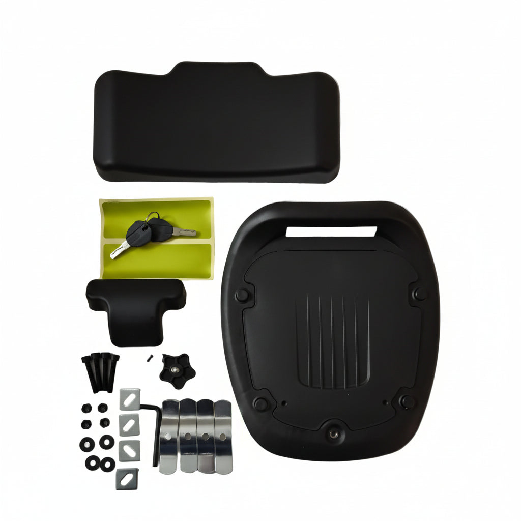 Top Case universal 30 Liter schwarz - Alu Optik - ABS Kunststoff - Rückenpolster