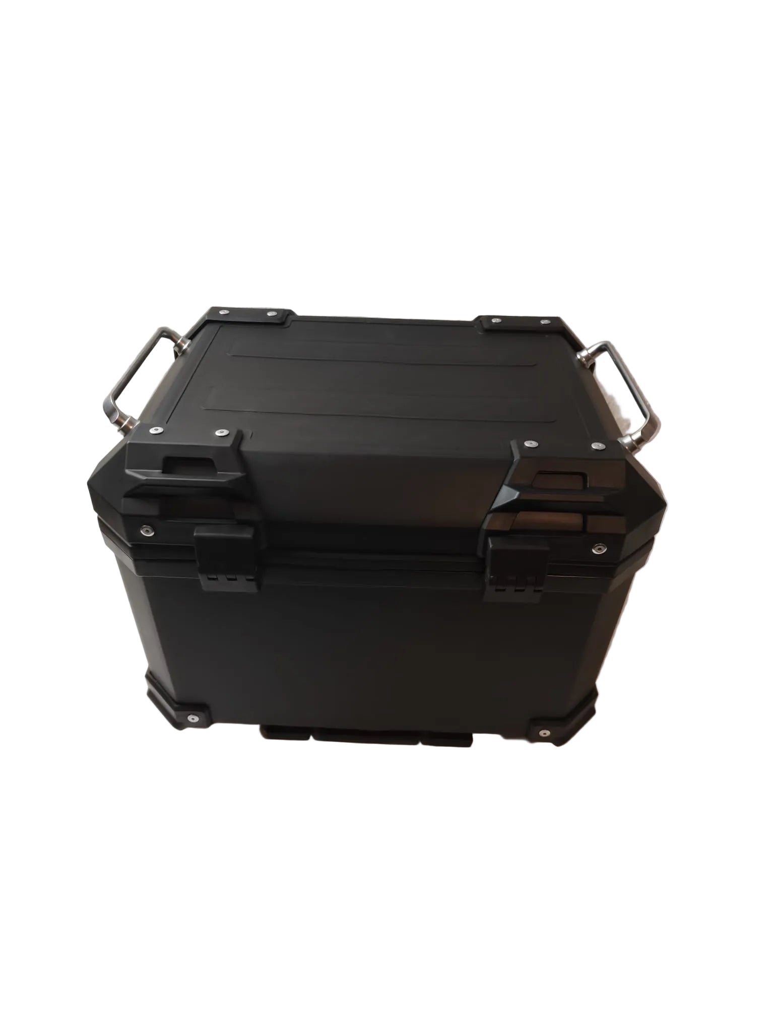 Top Case universal 45 Liter schwarz - Alu Optik - ABS Kunststoff - Rückenpolster